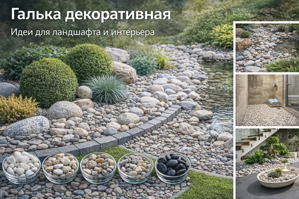 Галька декоративная: применение, виды и особенности выбора для ландшафта и интерьера