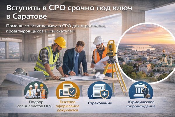 Вступить в СРО срочно под ключ в Саратове: что важно знать строительным, проектным и изыскательским компаниям
